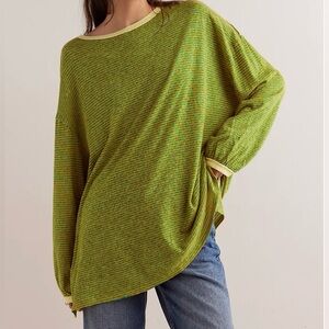 FP Movement’s We The Free Veronica Stripe Tee, Sz XS in yellow combo